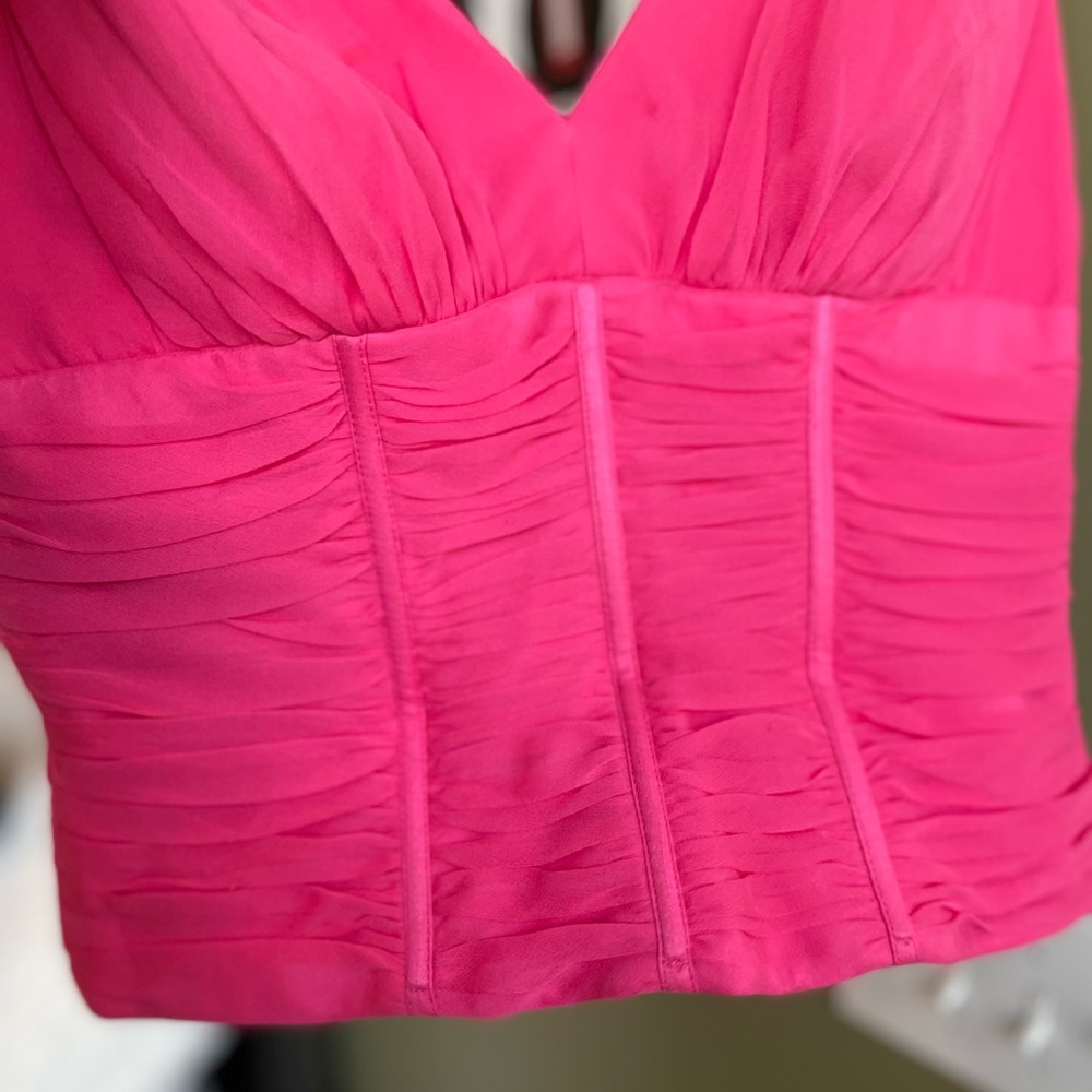 Carmen Marc Valvo sleeveless silk top, size 4